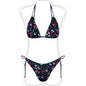 Printed Halter Lace Open Back European and American Sexy Split Bikini Swimsuit 1619167681112