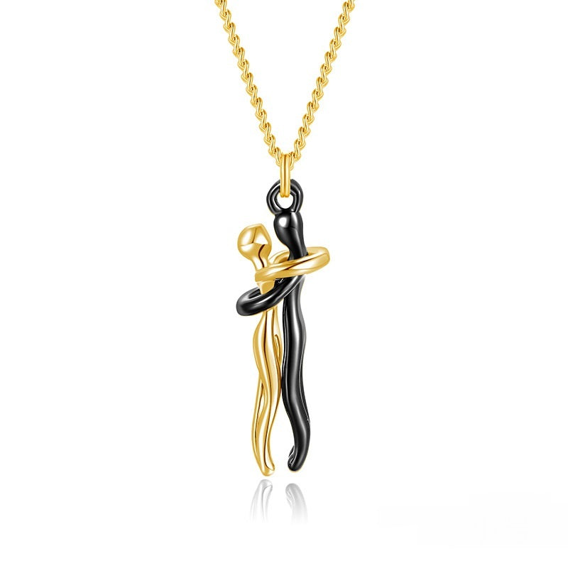 Hot Sale Affectionate Hug Necklace Couples Anniversary Valentine's Day  Gift Fashion Punk Street Style Pendant Necklace 16191