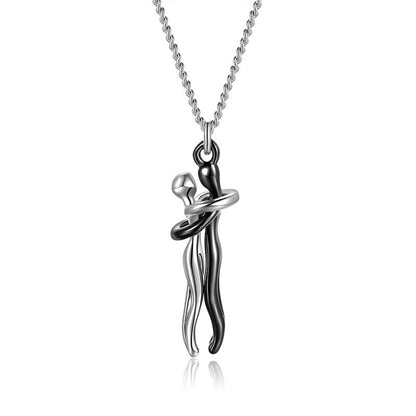 Hot Sale Affectionate Hug Necklace Couples Anniversary Valentine's Day  Gift Fashion Punk Street Style Pendant Necklace 16191