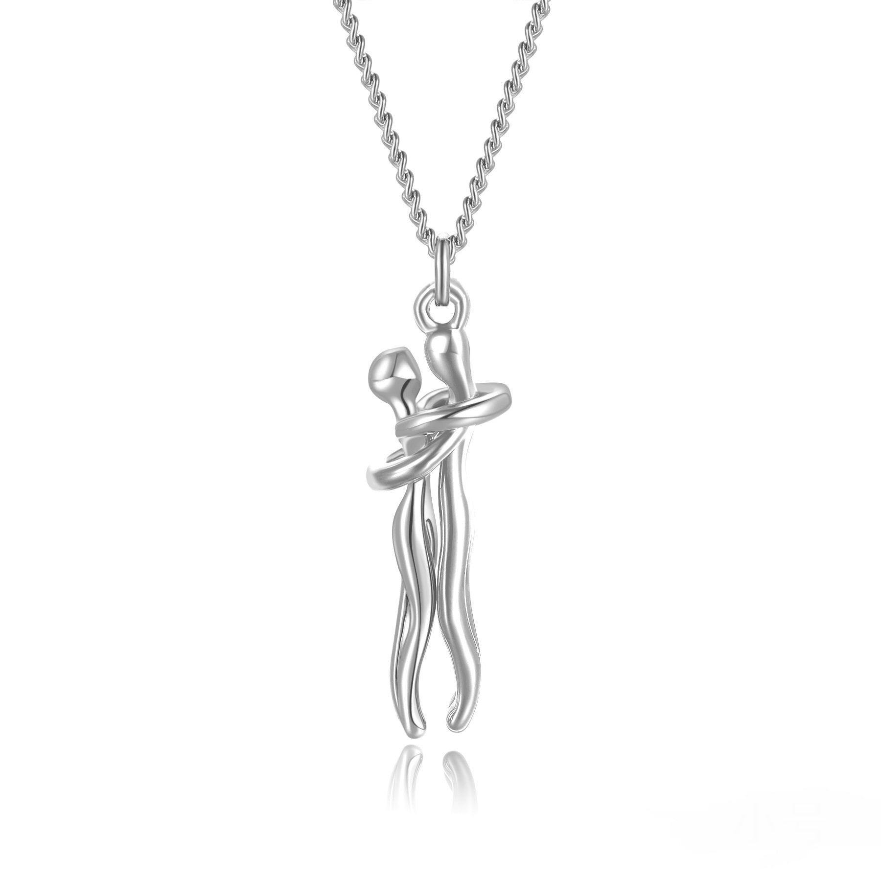 Hot Sale Affectionate Hug Necklace Couples Anniversary Valentine's Day  Gift Fashion Punk Street Style Pendant Necklace 16191