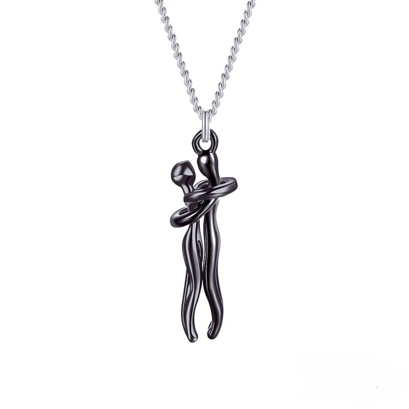 Hot Sale Affectionate Hug Necklace Couples Anniversary Valentine's Day  Gift Fashion Punk Street Style Pendant Necklace 16191