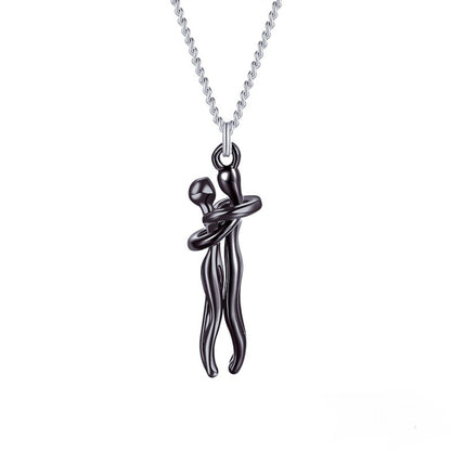 Hot Sale Affectionate Hug Necklace Couples Anniversary Valentine's Day  Gift Fashion Punk Street Style Pendant Necklace 16191