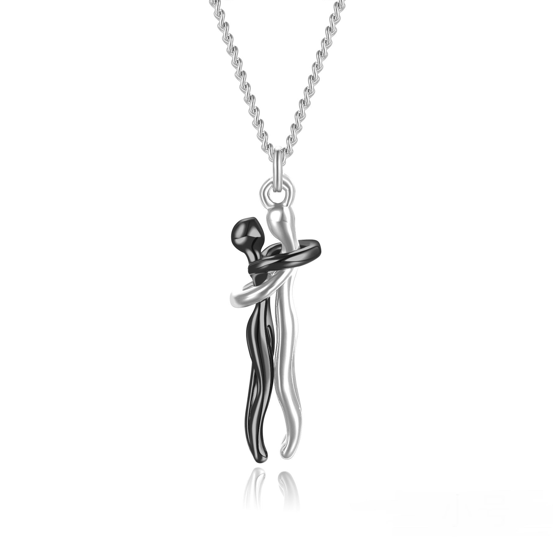 Hot Sale Affectionate Hug Necklace Couples Anniversary Valentine's Day  Gift Fashion Punk Street Style Pendant Necklace 16191