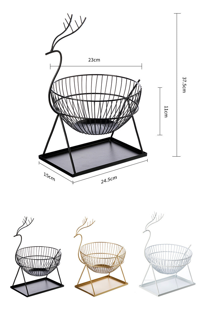 Homeware Creative Living Room Nordic Fruit Plate Basket Storage Basket Iron Art 1619179761012