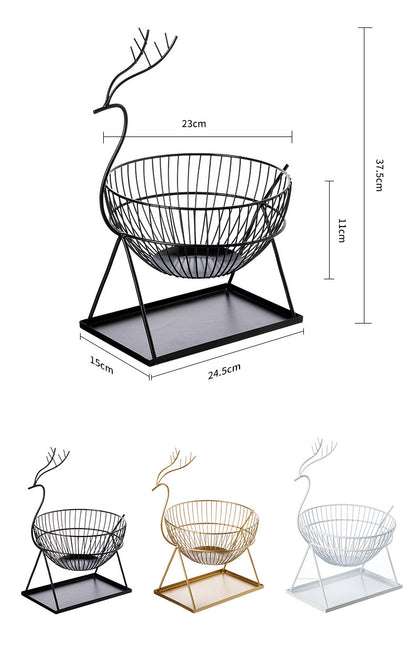 Homeware Creative Living Room Nordic Fruit Plate Basket Storage Basket Iron Art 1619179761012