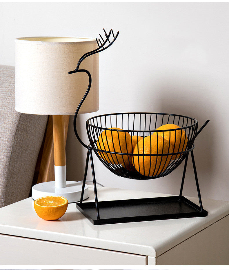 Homeware Creative Living Room Nordic Fruit Plate Basket Storage Basket Iron Art 1619179852566