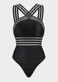 Swimsuit Bikini High Waist Leopard Print Stitching Bikini Ladies Swimsuit One-Piece 1619227305331