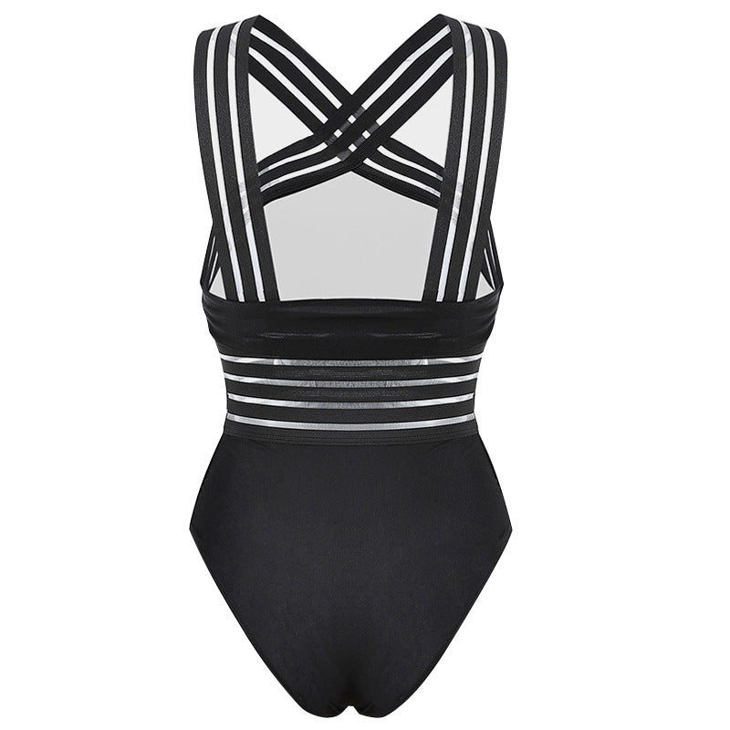 Swimsuit Bikini High Waist Leopard Print Stitching Bikini Ladies Swimsuit One-Piece 1619227305334