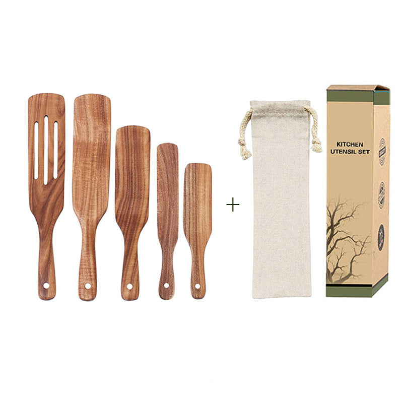 Acacia Teak Spatula Cooking kitchen Utensil Set Wooden Spurtles 1619233979862
