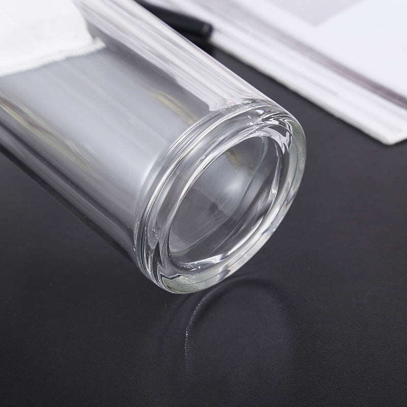 The New Office Transparent Tea Water Separation Double Glass Cup Creative Fashion Tea Maker Water Cup Portable Gift Customiza