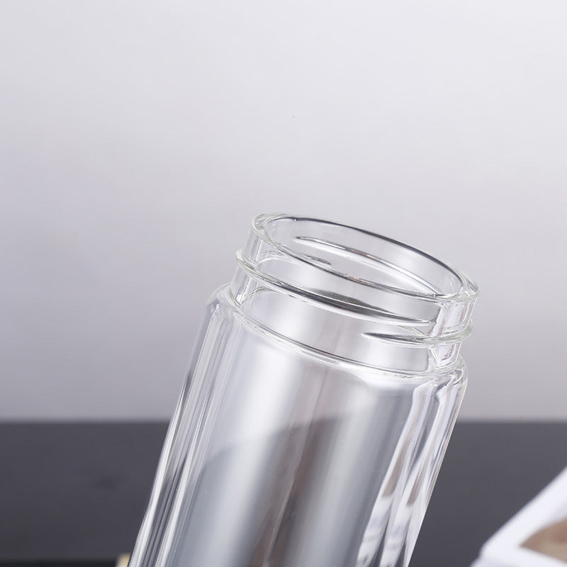 The New Office Transparent Tea Water Separation Double Glass Cup Creative Fashion Tea Maker Water Cup Portable Gift Customiza