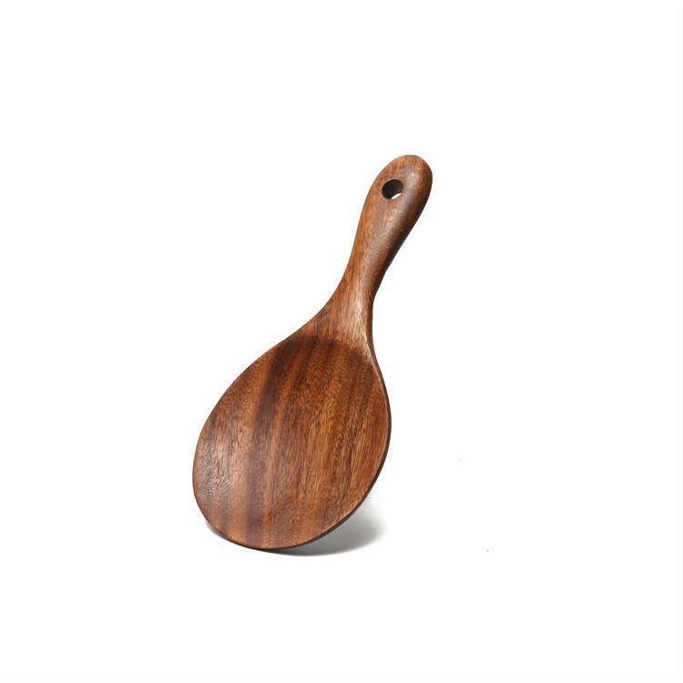 Acacia Wooden Spatula For Non-Stick Cookware Long Handle Wooden Spatula Wooden Spoon Wooden Soup Spoon Set 1619236917142