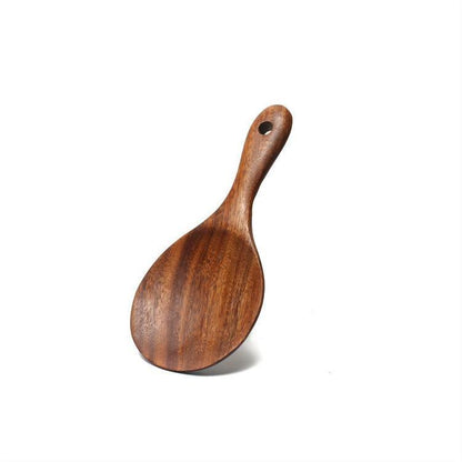 Acacia Wooden Spatula For Non-Stick Cookware Long Handle Wooden Spatula Wooden Spoon Wooden Soup Spoon Set 1619236917142