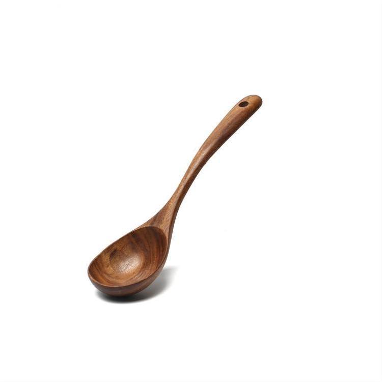 Acacia Wooden Spatula For Non-Stick Cookware Long Handle Wooden Spatula Wooden Spoon Wooden Soup Spoon Set 1619236917464