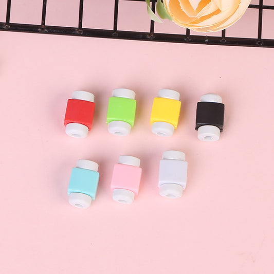 Mobile Phone Cable Protective Sleeve, Earphone Data Cable Charger Protector, Pure Color Anti-Broken Cable Winder Protection - 图片 1