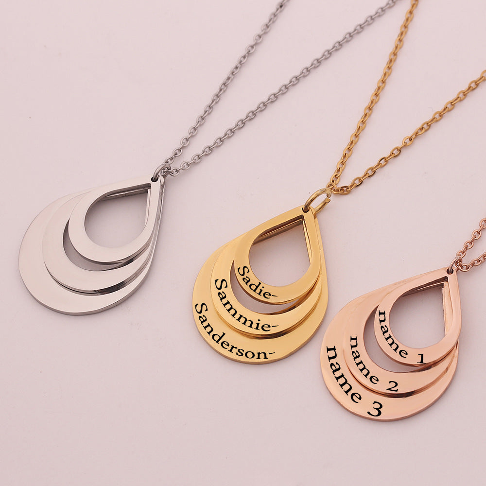 Private Custom Stainless Steel Three Name Letter Custom Pendant 1619250330292