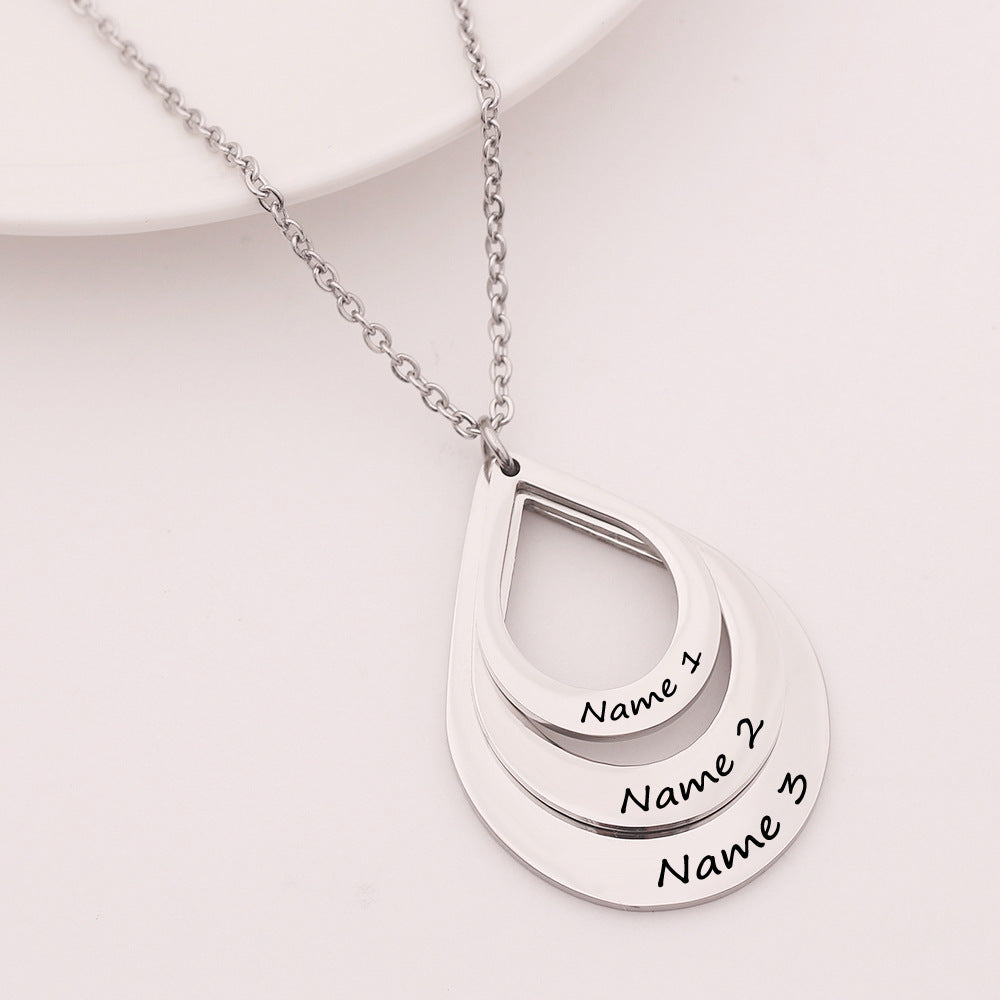 Private Custom Stainless Steel Three Name Letter Custom Pendant 1619250330293