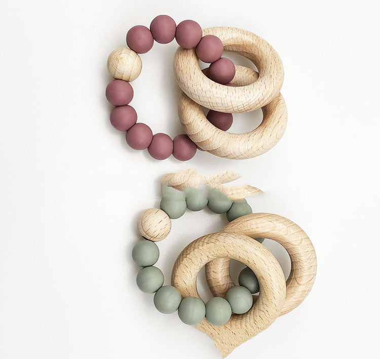 Spot Wholesale Baby Teether Bracelet Food Grade Silicone Baby Soothing Molars 1619261136537