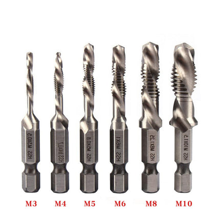 Cross-Border Hexagonal Shank Compound Tap High-Speed Steel Three-In-One Machine Tap Drill Bit Tapping Drill Integrated Spiral