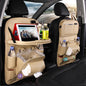 PU Leather Car Storage Bag Multifunction Seat Back Tray Hanging Bag Waterproof Car Organizer Automotive Interior Accessories 