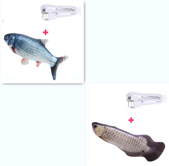 Electric Funny Cat Simulation Fish Beating Usb Jumping Cat Toy 1619331484167