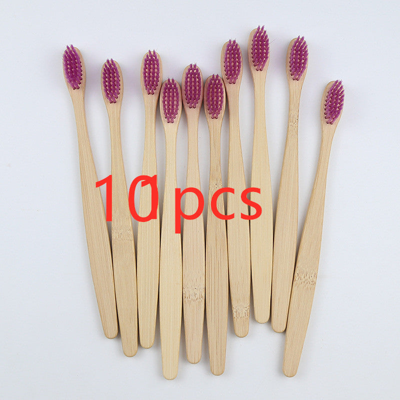 Bamboo toothbrush rainbow bamboo toothbrush colorful bamboo toothbrush environmental protection bamboo handle toothbrush 1619