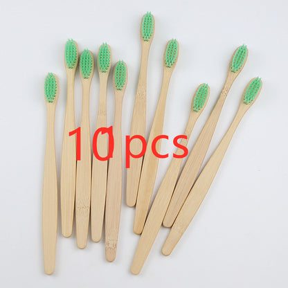 Bamboo toothbrush rainbow bamboo toothbrush colorful bamboo toothbrush environmental protection bamboo handle toothbrush 1619