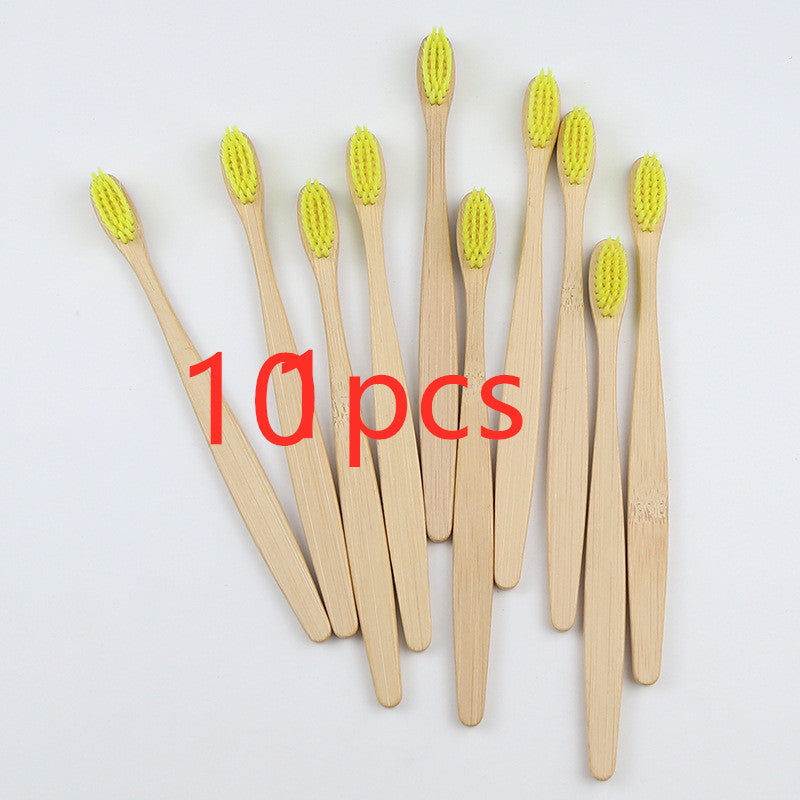 Bamboo toothbrush rainbow bamboo toothbrush colorful bamboo toothbrush environmental protection bamboo handle toothbrush 1619