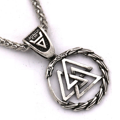 Viking Triangle Knot Dragon Head Necklace European And American Popular Accessories Amulet Animal Pendant 1619405746450
