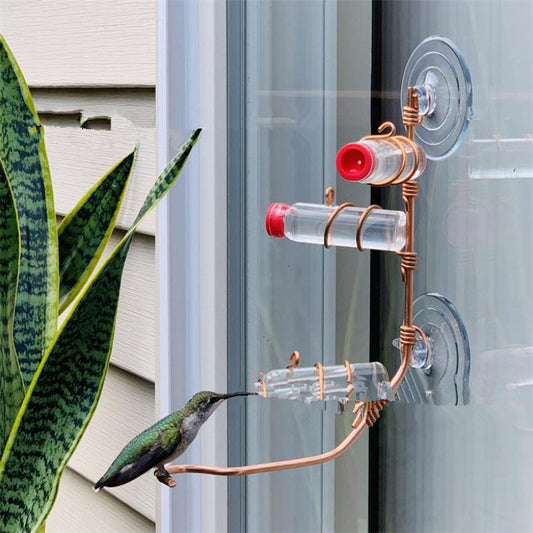 Garden Bird Feeder Supplies Hummingbird Feeder Drinker Suction Cup Easy To Clean Deck Garden Decor Bird Feeders for Wild Bird