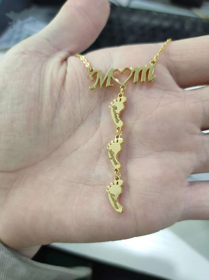 Cute Foot Necklace Stainless Steel 18K Custom Necklace Simple Foot Pendant One Customization 1619417127872