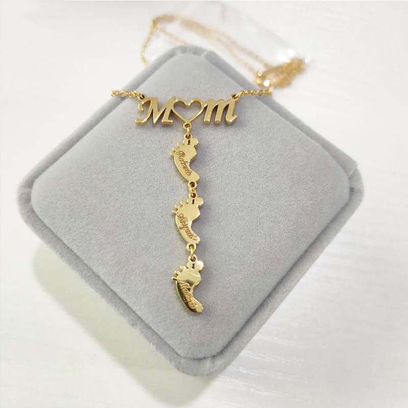 Cute Foot Necklace Stainless Steel 18K Custom Necklace Simple Foot Pendant One Customization 1619417127873