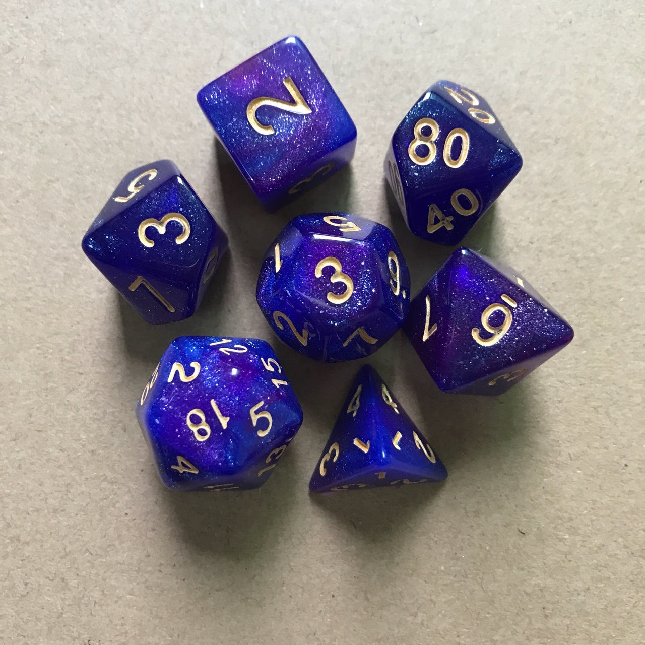 Starry Sky Two-color Multi-faced Dice Set, A Set Of Seven Digital Game Dice 1619423729030