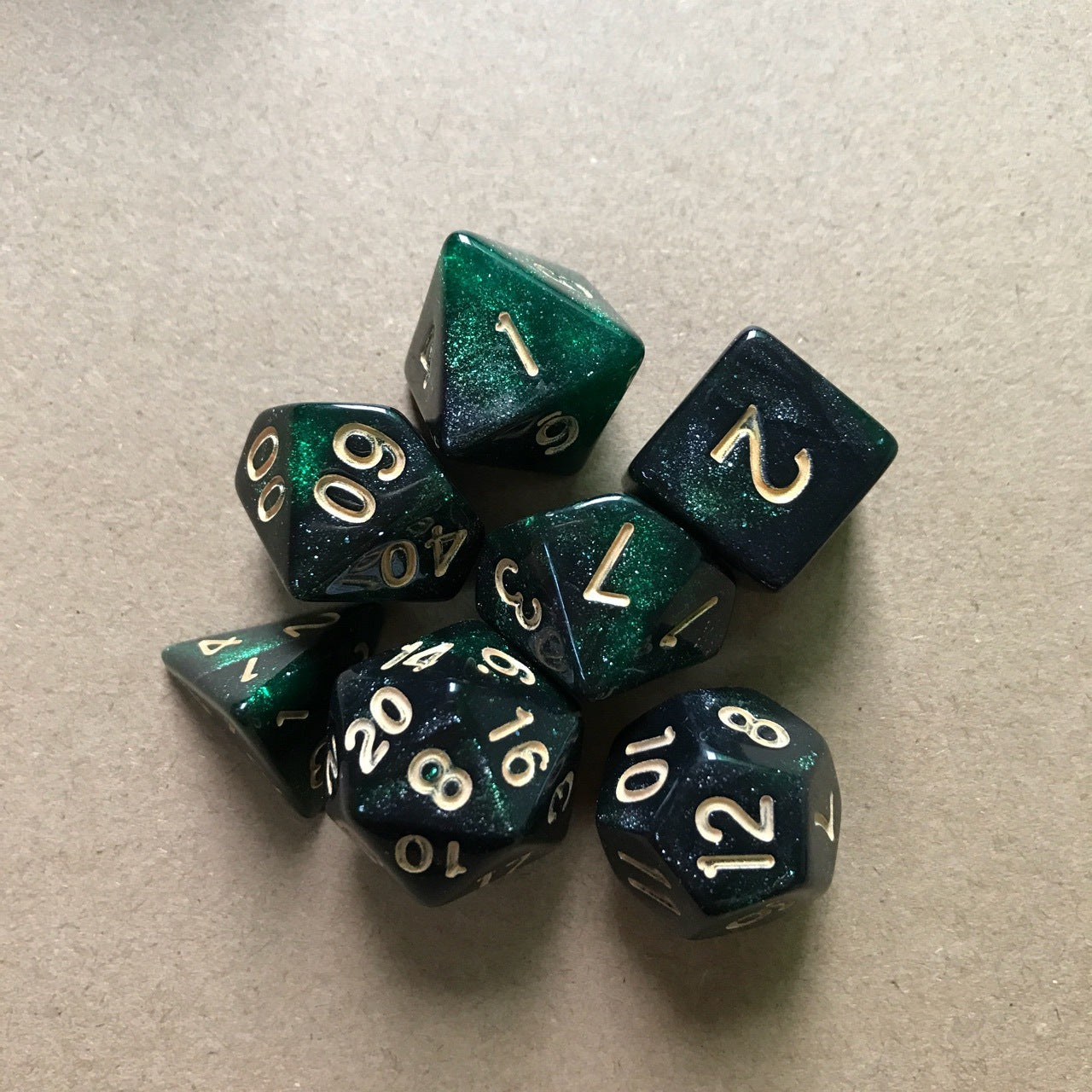 Starry Sky Two-color Multi-faced Dice Set, A Set Of Seven Digital Game Dice 1619423729059