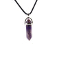 European And American Fashion Natural Crystal Hexagonal Column Pendant Necklace, Crystal Stone Faceted Diamond Pendant 161942