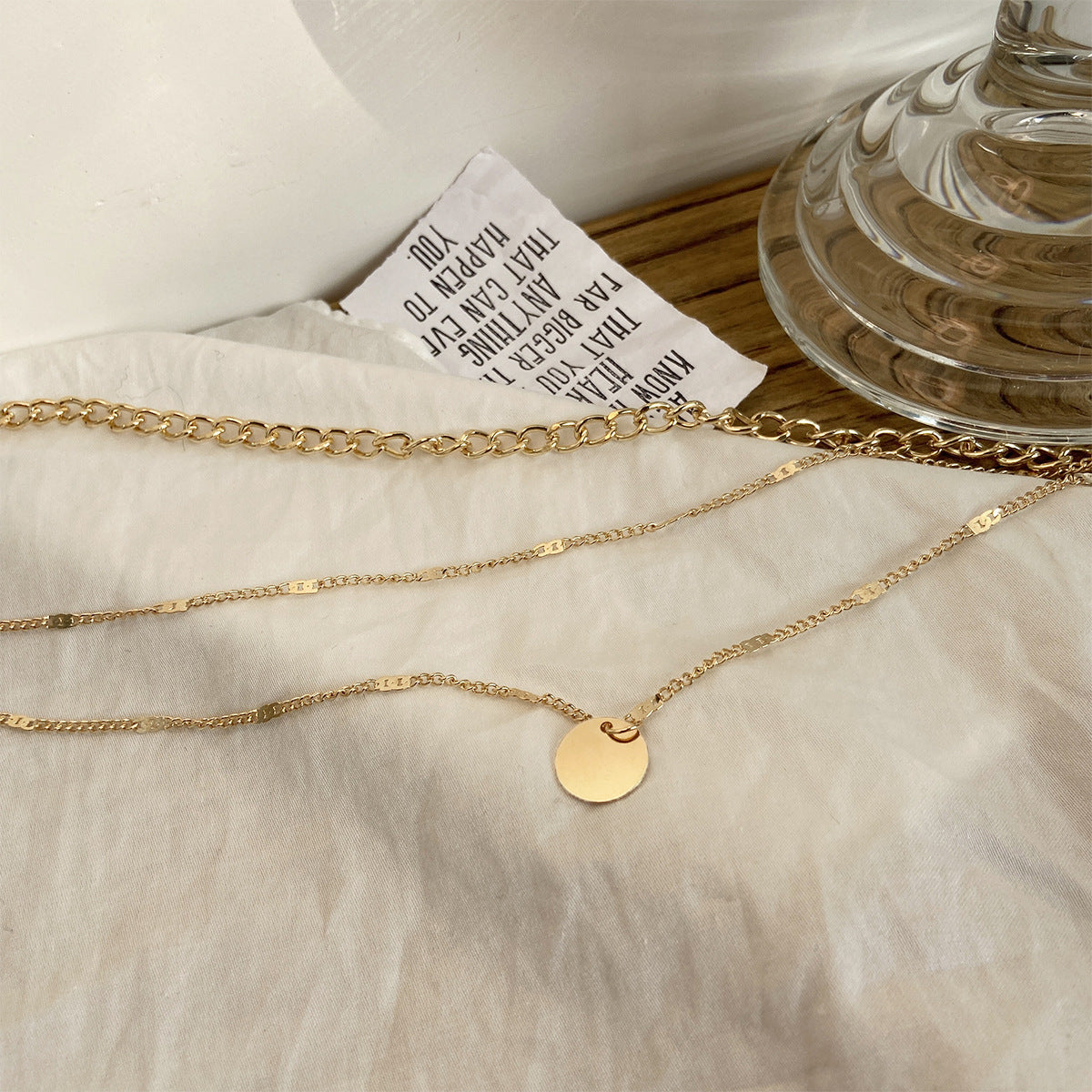 Women's Multilayer Necklace Ins Fashion Disc Pendant Clavicle Necklace Chains Personality Jewelry 1619437976257