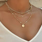 Women's Multilayer Necklace Ins Fashion Disc Pendant Clavicle Necklace Chains Personality Jewelry 1619437976260
