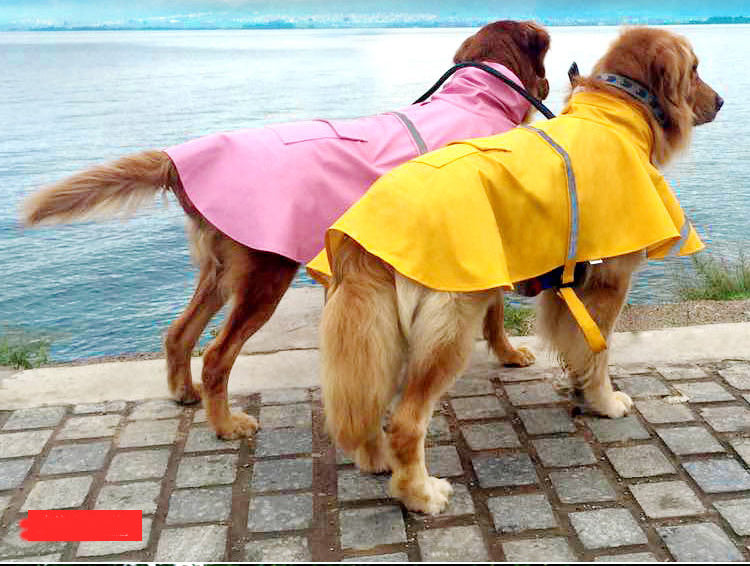 Pet Raincoat Dog Raincoat Labrador Golden Retriever Large and Medium-sized Dog Reflective Waterproof Snowproof Big Dog Clothe