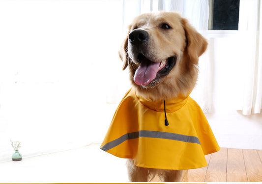 Pet Raincoat Dog Raincoat Labrador Golden Retriever Large and Medium-sized Dog Reflective Waterproof Snowproof Big Dog Clothe
