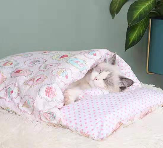 Cat Sleeping Bag Fairy Cat Litter Wind Semi-Closed Autumn And Winter Warm Cat Kennel 1619495200415