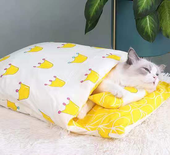Cat Sleeping Bag Fairy Cat Litter Wind Semi-Closed Autumn And Winter Warm Cat Kennel 1619495200425