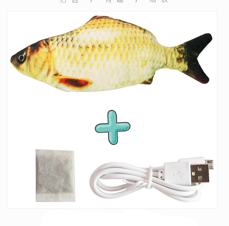 Electric Funny Cat Simulation Fish Beating Usb Jumping Cat Toy 1619499783693