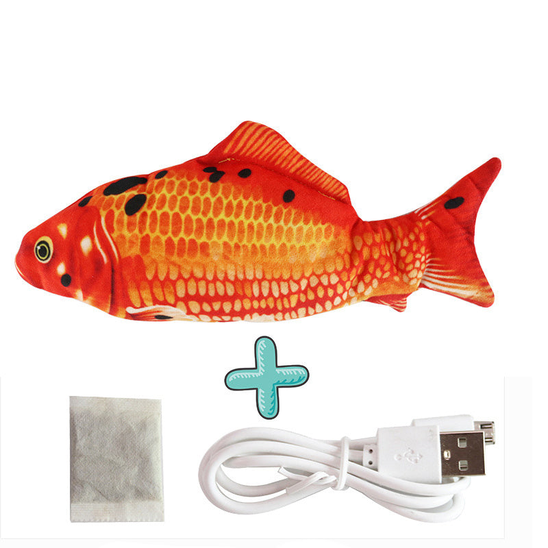 Electric Funny Cat Simulation Fish Beating Usb Jumping Cat Toy 1619499783695