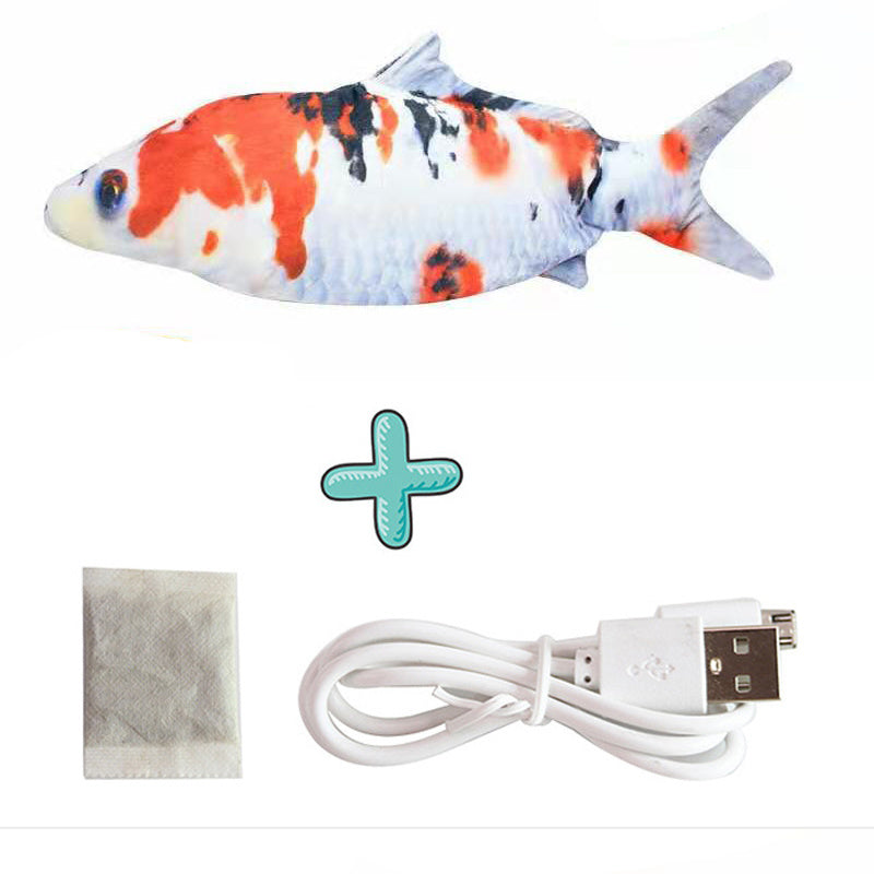 Electric Funny Cat Simulation Fish Beating Usb Jumping Cat Toy 1619499783696