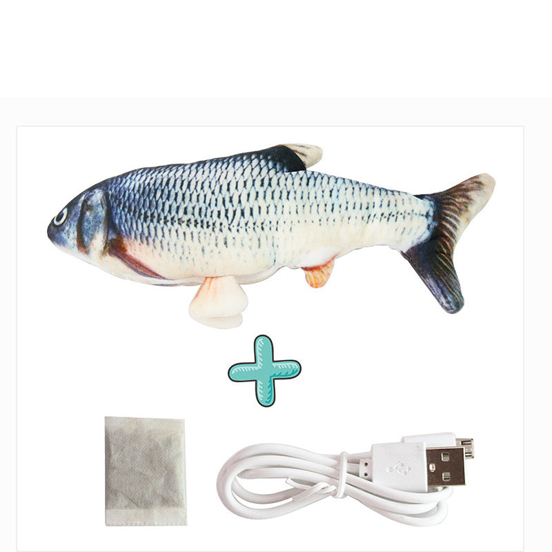 Electric Funny Cat Simulation Fish Beating Usb Jumping Cat Toy 1619499783701