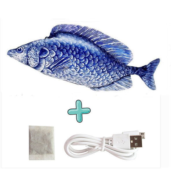 Electric Funny Cat Simulation Fish Beating Usb Jumping Cat Toy 1619499783981