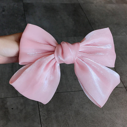 French Pearl Satin Bow Hairpin 1619506649603