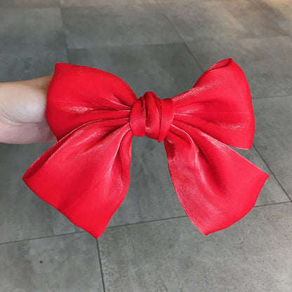 French Pearl Satin Bow Hairpin 1619506649627