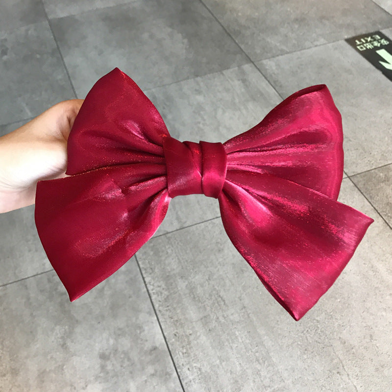 French Pearl Satin Bow Hairpin 1619506649891