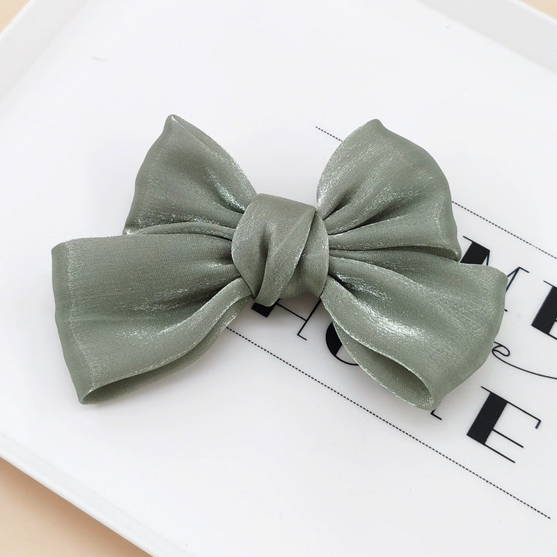 French Pearl Satin Bow Hairpin 1619506830114